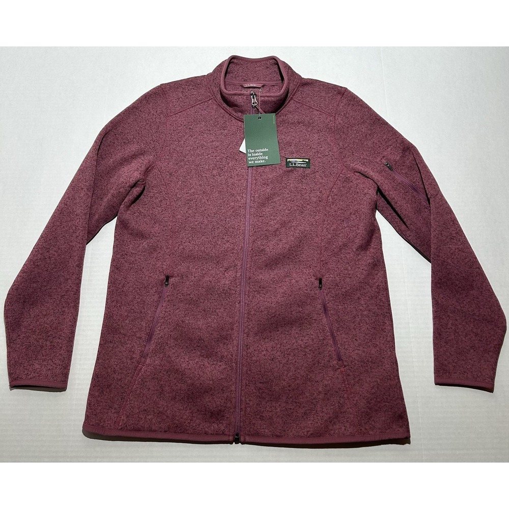 L.L.Bean Women's Sweater Fleece Full-Zip Soft Jacket Color Rose Pink Size Large